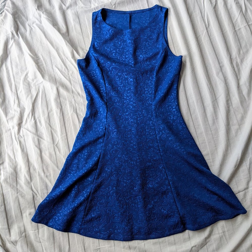 Royal blue A-line dress